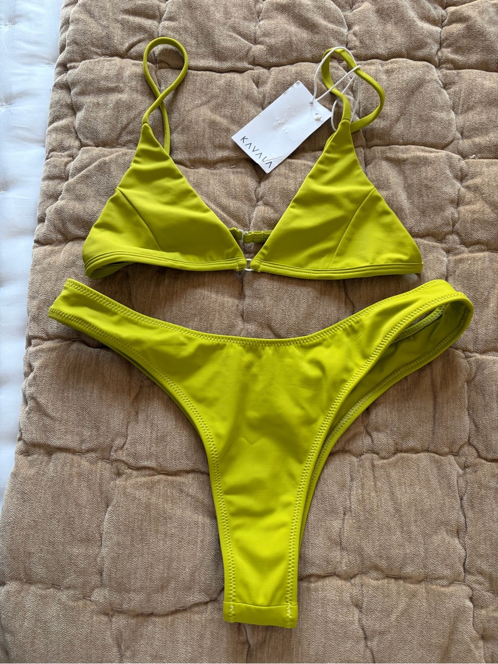 Kavala Lime Triangle Bikini Set - Women's Two-Piece Swim